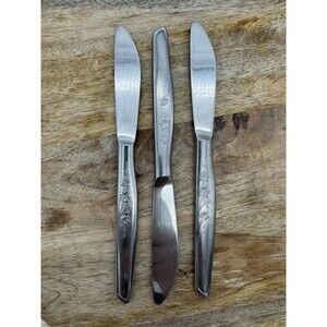 Noritake Wild Ivy Stainless Butter Knife 8in Flatware Japan 18/8 NTK Set Of 3